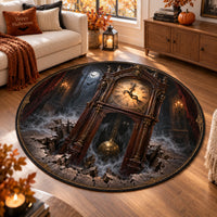 Hour of the Hollow - Gothic Clock Round Rug