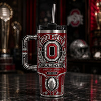 OSU Heritage Crest - Scarlet and Silver Drinkware Composition