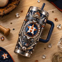 HOU Heritage Crest - Ornate Navy and Gold Tumbler
