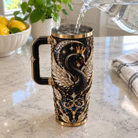 Grace in Shadows - Crowned Swan Baroque Tumbler
