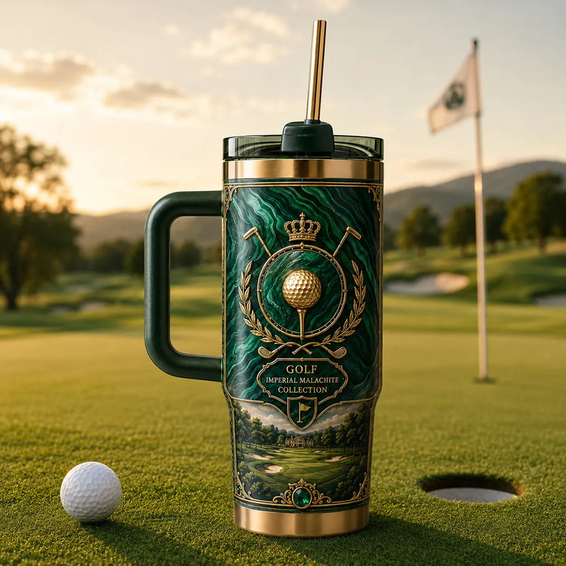 Imperial Malachite - Heraldic Golf Crest Tumbler